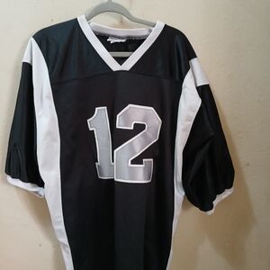Black and White Men's Jersey Shirt Number 12 Size Extra Large